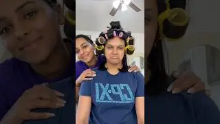 My sisters pageant hair (big blowout on short hair)… pt.1