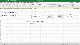 Adam-Bashforth Method (AB-2) in Excel - Numerical Methods/Chemical Engineering