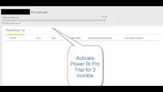Activate Power BI pro free trial for 2 months