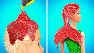 💖MÜTHİŞ DENİZKIZI OYUNCAĞI DÖNÜŞÜMÜ 🧜‍♀️ Sevimli Minyatür El İşleri ve Minik Proje Fikirleri 123 GO!