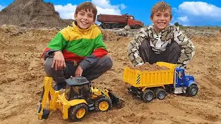 Funny Stories about Tractor, Combine, Dump Truck and Excavator - Compilation