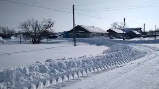 После метели в селе Новопокровка, Северный Казахстан
