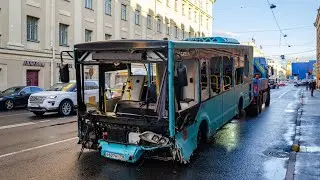 ЧП с участием автобуса волгабас в Санкт-Петербурге 10.05.2024