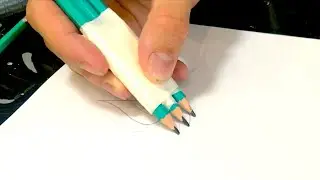 3D Calligraphy [Three pencils in a bundle] Life hack
