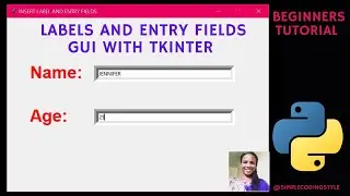 How To Create Labels and Entry Fields With Tkinter||BEGINNERS TUTORIAL