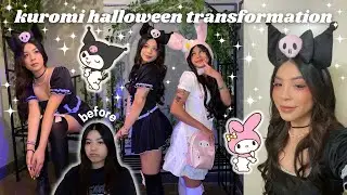 KUROMI HALLOWEEN TRANSFORMATION 2021 ♡ hello kitty / sanrio cosplay! (makeup, hair & outfit)