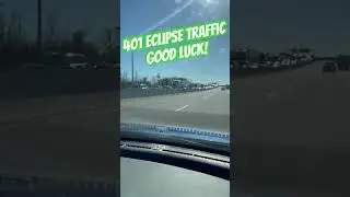 Everyone on the 401 heading out of Toronto to see the eclipse #solareclipse2024 #trafficjam