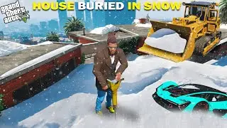 GTA 5 : I Uncovered Franklins Buried House In Snow.. (GTA 5 Mods)