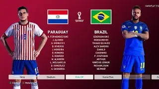 PES 2021 - FIFA World Cup 2022 Qatar - Paraguay vs Brazil - Gameplay eFootball PES 2022 Mod