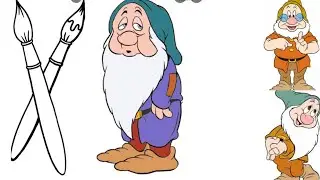 Нарисовать гномик из Белоснежки. Draw a gnome. Bir cüce çiz. Гномды салу