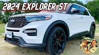 NEW 2024 FORD EXPLORER ST: 400 HP PERFORMANCE SUV 4WD in Star White- Walkaround, Startup & Interior