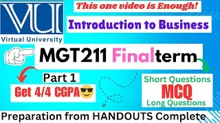 MGT211 Final Term preparation || mgt211 all important mcq from all lectures part 1.