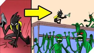 Зомби напали в магазине - Stickman Zombie Shooter : Зомби шутер с человечком