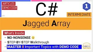 C# Jagged Array | 2D Array | Array of Arrays | Syntax | Declaration | Initialization | Demo