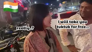 🇮🇳Indian tuktuk driver won’t let me pay.. WAS HE A SCAMMER? Korean girl in India 인도에서 공짜로 툭툭이