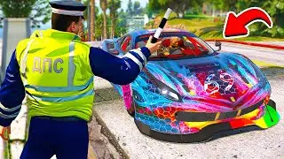 ГАИШНИК ОСТАНОВИЛ РАДУЖНУЮ ФЕРРАРИ 488 ГТ3 ДПС ПАТРУЛЬ В ГТА 5 МОДЫ! ОБЗОР МОДА GTA 5 ВИДЕО MODS