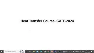 Announcement (GATE-2024) : Heat Transfer Syllabus