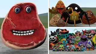 NEW CHARLIE THE STEAK MONSTER VS CREEPY POU AND SMILING CRITTERS POPPY PLAYTIME In Garry's Mod!