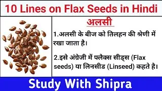 10 Lines on Flax Seeds in Hindi | Flax Seeds | 10 पंक्तियां अलसी पर | 10 लाइनें अलसी पर | अलसी |