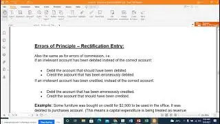 Correction of Errors and Use of Suspense Account.