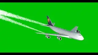 Air plane with smoke green screen free video