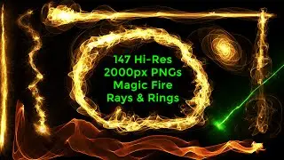 Collection of Magic Fire Rays & Fire Rings Stock PNGs - Promo