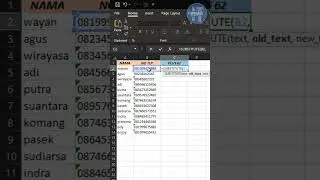 Cara Mengganti Angka 0 di Nomor Telepon Menjadi Angka +62 di Excel