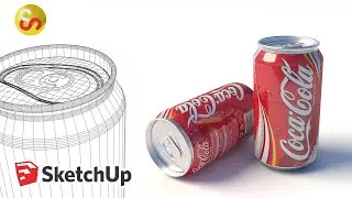 How to model a Coca Cola Soda Can with Flowify and ThruPaint– Sketchup Tutorial and Vray