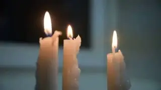 ТРИ СВЕЧИ крупным планом Футаж