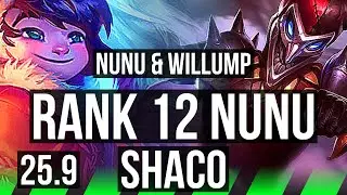 NUNU & WILLUMP vs SHACO (JGL) | 5k comeback, 1000+ games, Rank 12 Nunu | EUW Grandmaster | 25.9