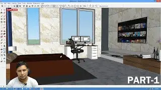 Sketchup Bedroom Interior Design or Build Complete Tutorial in Hindi Part-1