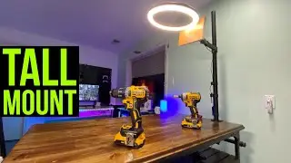 Workbench Lighting with Huanuo Tall Monitor Mount