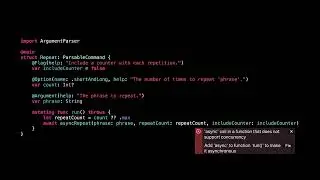 Async/Await with Swift ArgumentParser 1.1.0