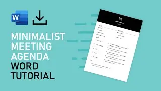Minimalist Meeting Agenda Template Speedrun | Microsoft Word Tutorial [FREE DOWNLOAD]
