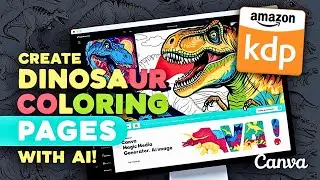 Create Dinosaur Coloring Pages with Canva Magic Media AI Image Generator