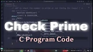 Check The Prime Number Or Not - C Program Example #dowithme #coding