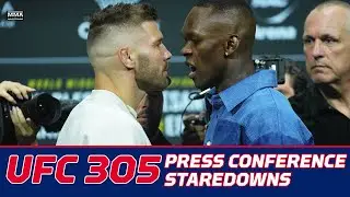 UFC 305 Staredowns: Dricus du Plessis, Israel Adesanya Face Off After Emotional Presser