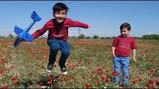 Обзор игрушки.Самолет из пенопласта .Как собрать и запускать