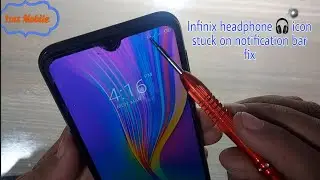 Infinix Tecno Itel  headphone icon stuck on notification bar  earphones logo problem fix