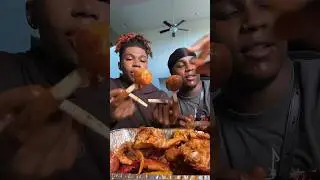 Annoying my husband while eating a seafood boil