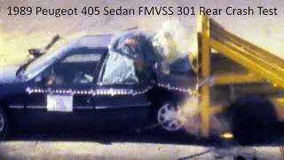 1989-1991 Peugeot 405 Sedan (NA Market) FMVSS 301 Rear Crash Test (Full Overlap - 30 Mph)