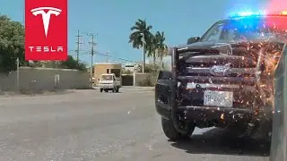 POLICE OFFICER CRASHES INTO A TESLA MODEL S PLAID | TESLACAM STORIES 137