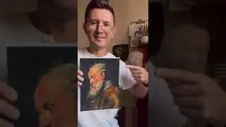 Детской гуашью напишу эскиз по мотивам Рубенса. Портрет в алла прима.