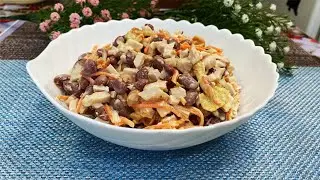 Салат за 5 минут! Ничего варить не нужно. Настолько вкусный, что на столе не останется.