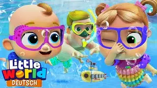 Niko und Nina lernen schwimmen | Kinderlieder für Kleinkinder | Little World Deutsch