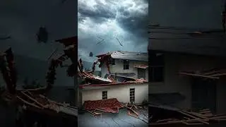 Hurricane vs Tornado Rips Roof off House