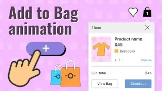 Figma animation tutorial: Add to shopping bag | Figma Smart Animate | Website design in Figma