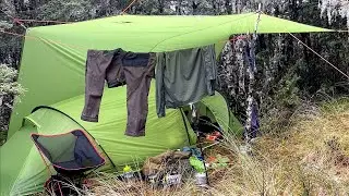 TENT camping in HEAVY RAIN