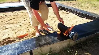 Гидроизоляция 1-го ряда газоблоков