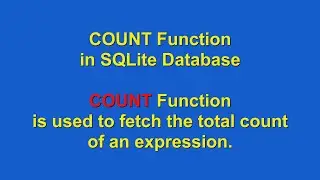 How to use COUNT Function using SQLite